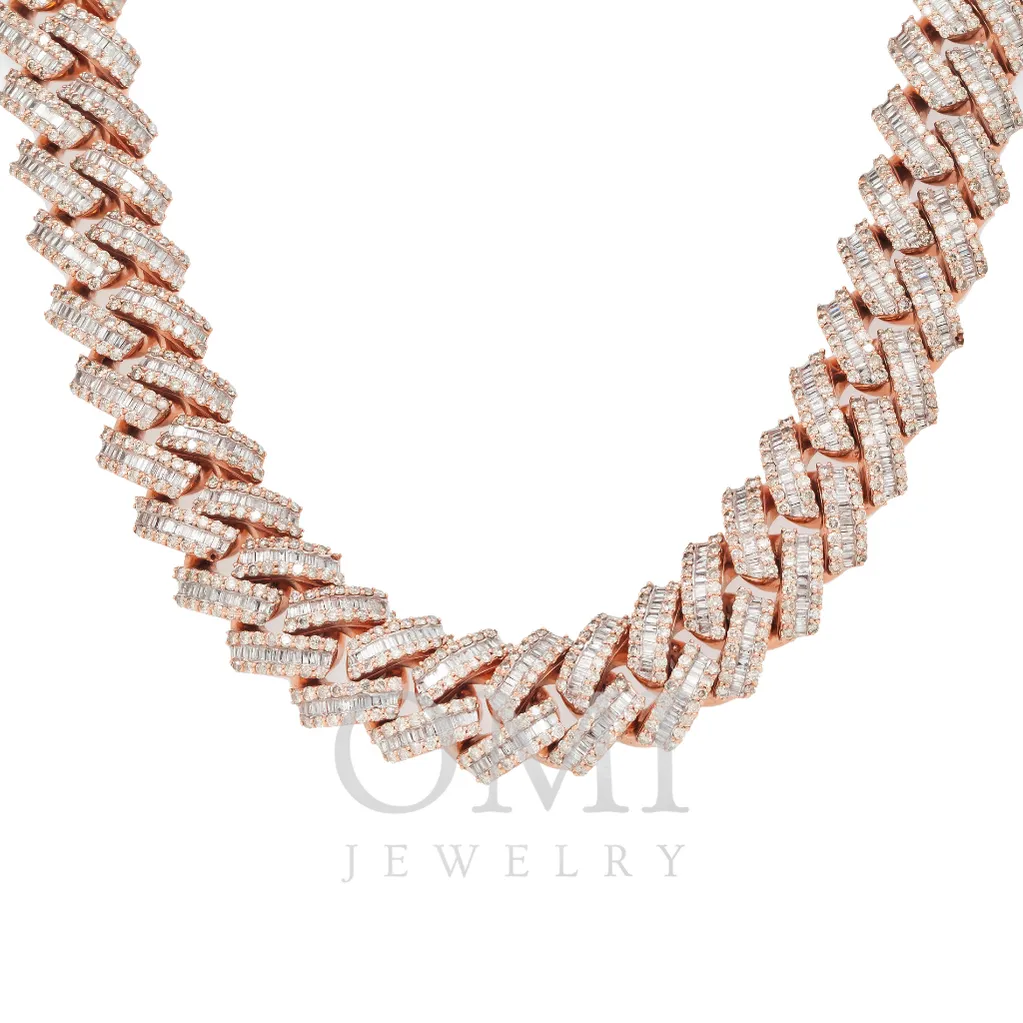 10K GOLD BAGUETTE DIAMOND 20MM CUBAN LINK CHAIN 57.36 CT