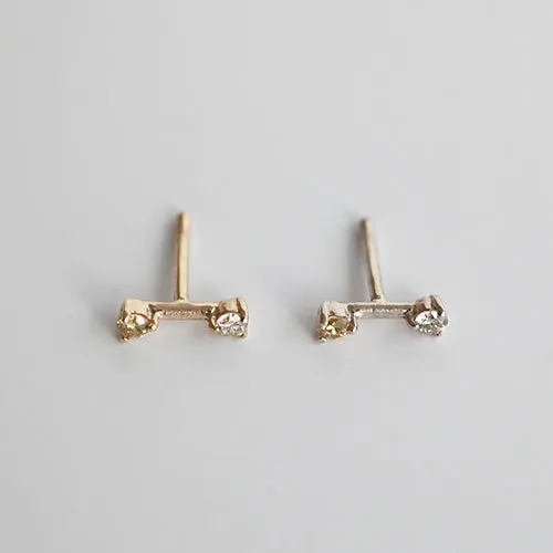 14k 18k Gold Natural Diamond Helix Tragus Cartilage Ball Back Barbell Piercing Earring Stud