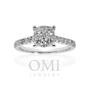 14K GOLD CUSHION CUT SOLITAIRE DIAMOND ENGAGEMENT RING 1.15 CTW