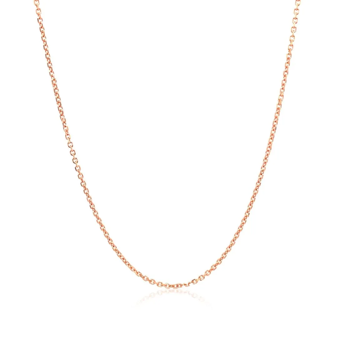 14k Rose Gold Diamond Cut Cable Link Chain 1.1mm