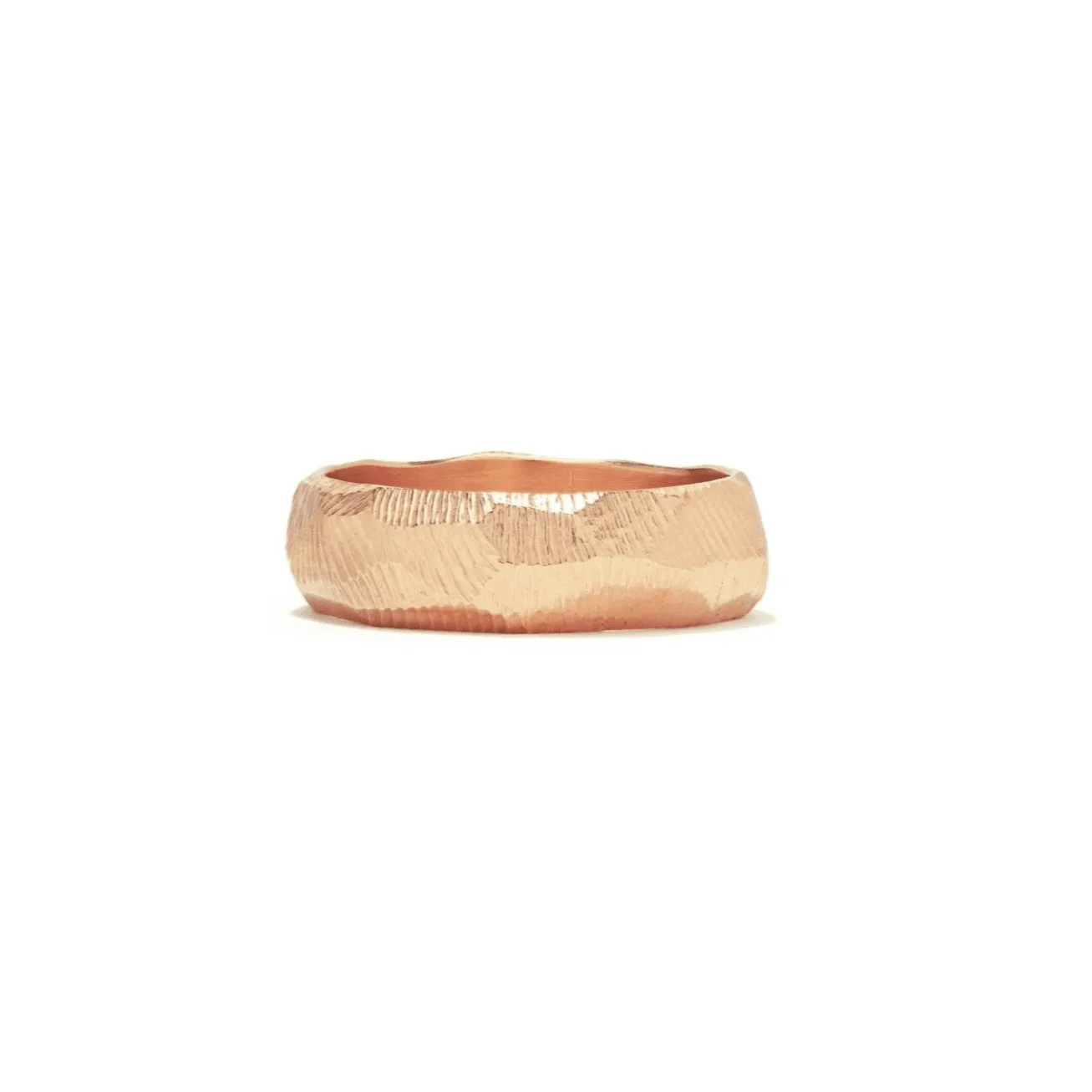 18K Carved Wedding Band 6mm