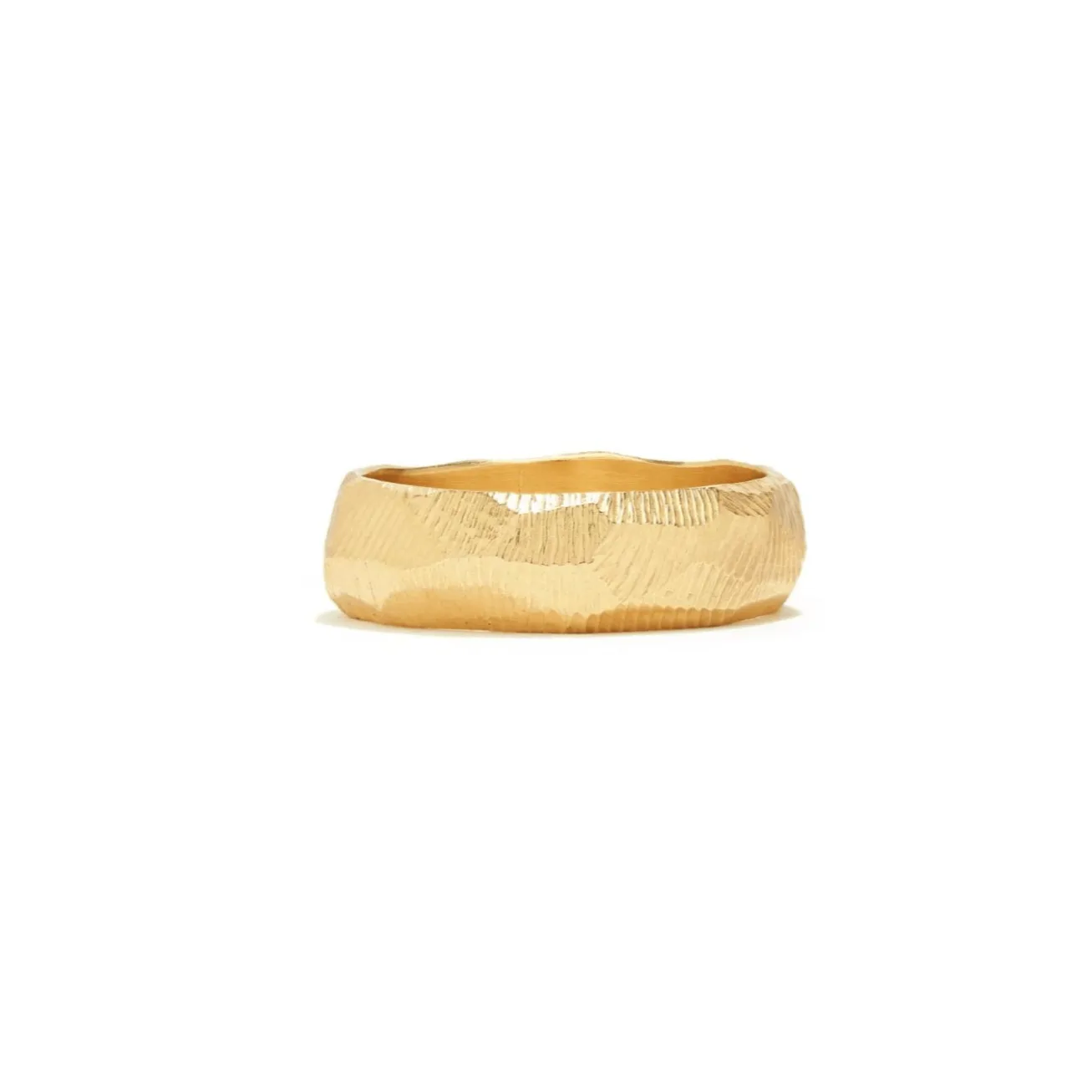 18K Carved Wedding Band 6mm