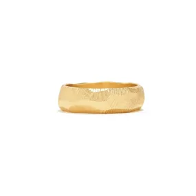 18K Carved Wedding Band 6mm