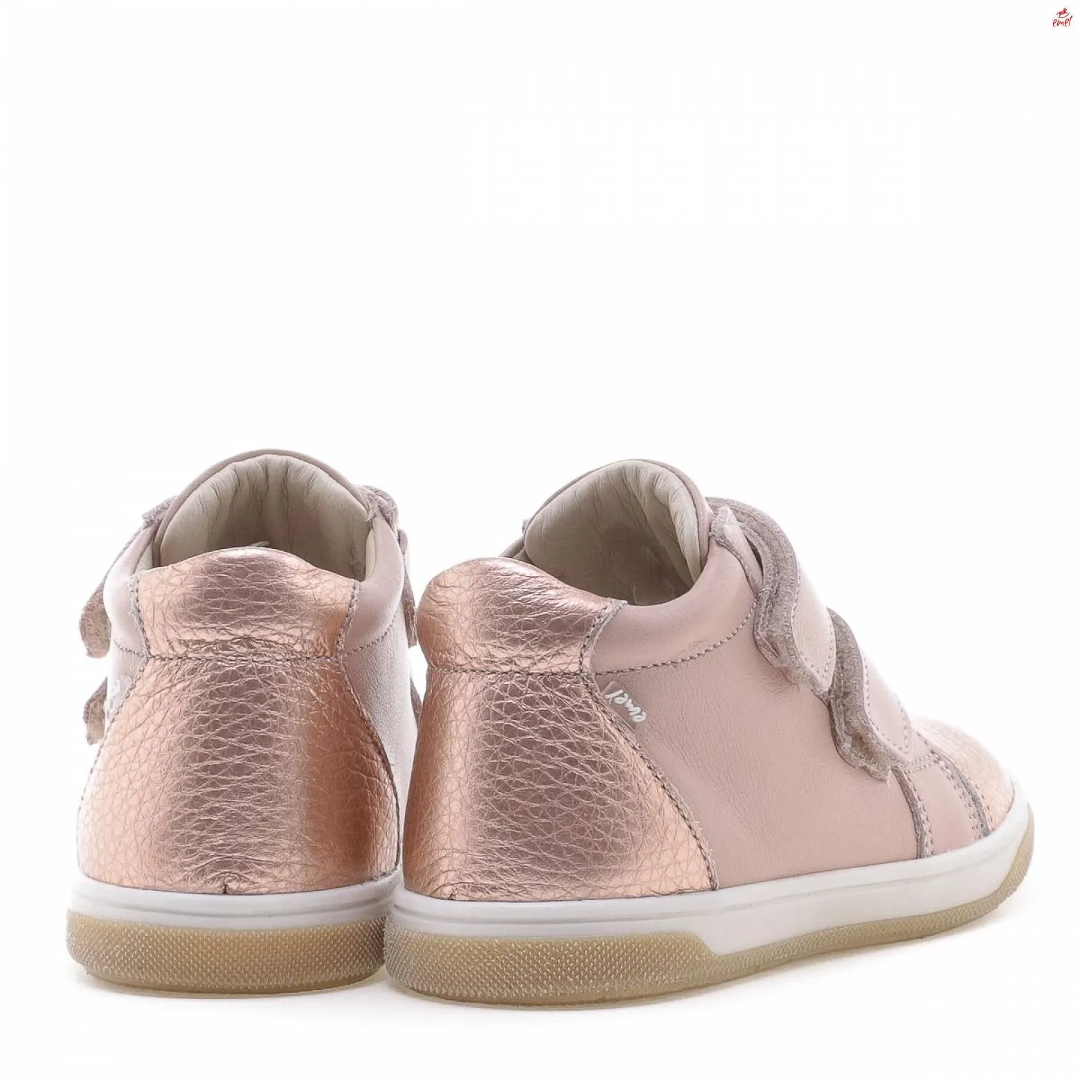 (2675-16) Emel shoes velcro trainers shiny pink