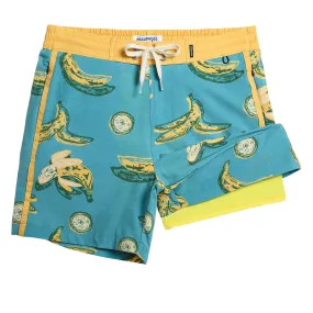 5.5 Inseam 2 in 1 Short Liner Banana Blue Boardshorts