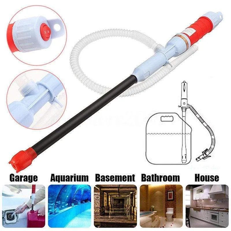 58cm Electric Automatic Fuel Fluid Water Pump Siphon Pump Battery Powered Gas Water Bathroom Pond Manual Pump