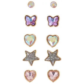 Accessorize London Girl's Gem Earrings 5 Pack