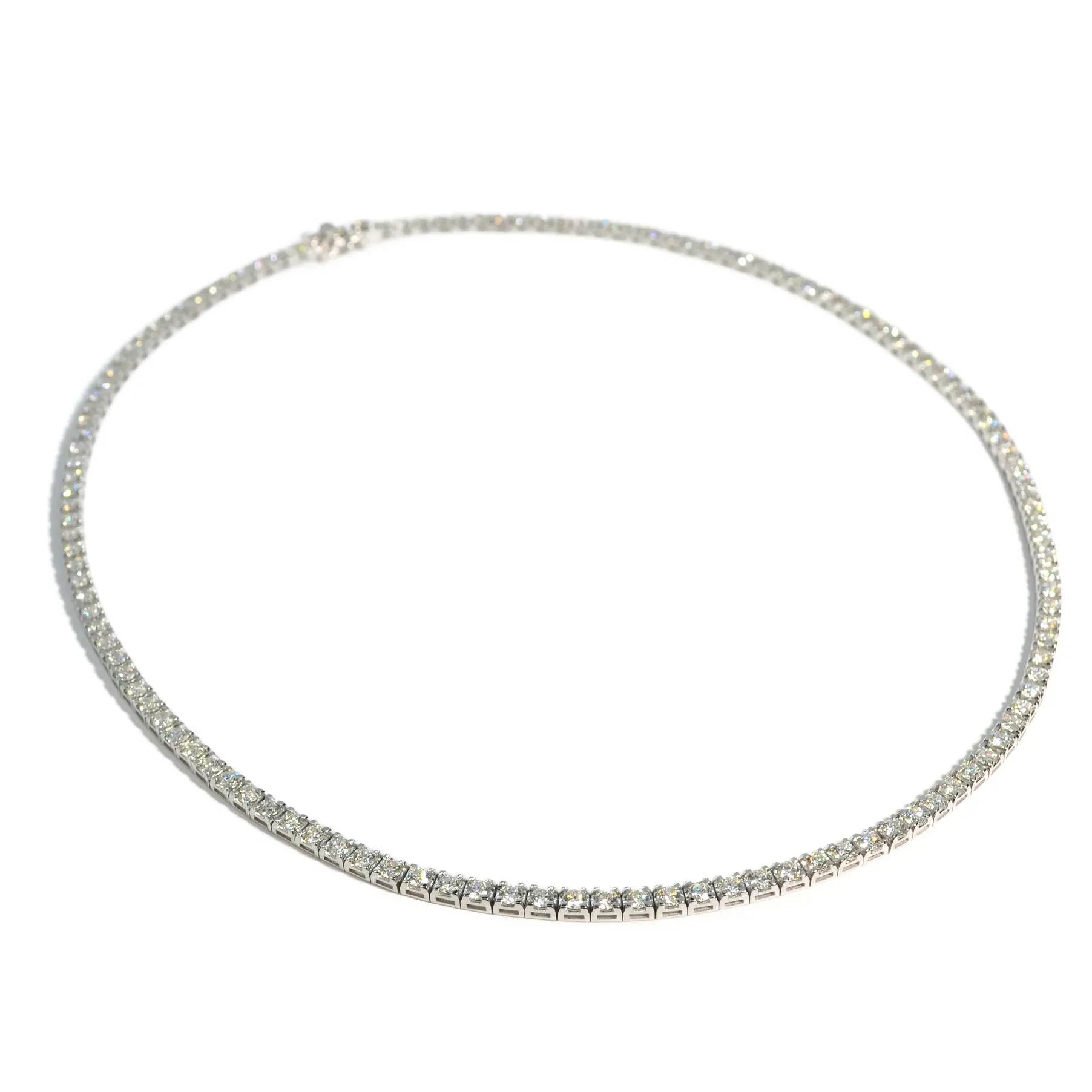 AFJ Diamond Collection - Diamond Riviere Necklace, White Gold