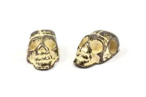 Alloy Skull Bead, 5 Zinc Alloy Skull Head Bracelet Parts (20x7.50mm)