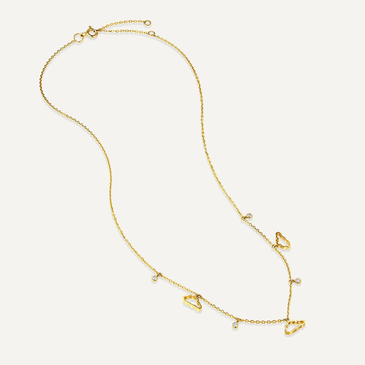 Allusia Love Three 18K Gold Necklace w. Diamonds