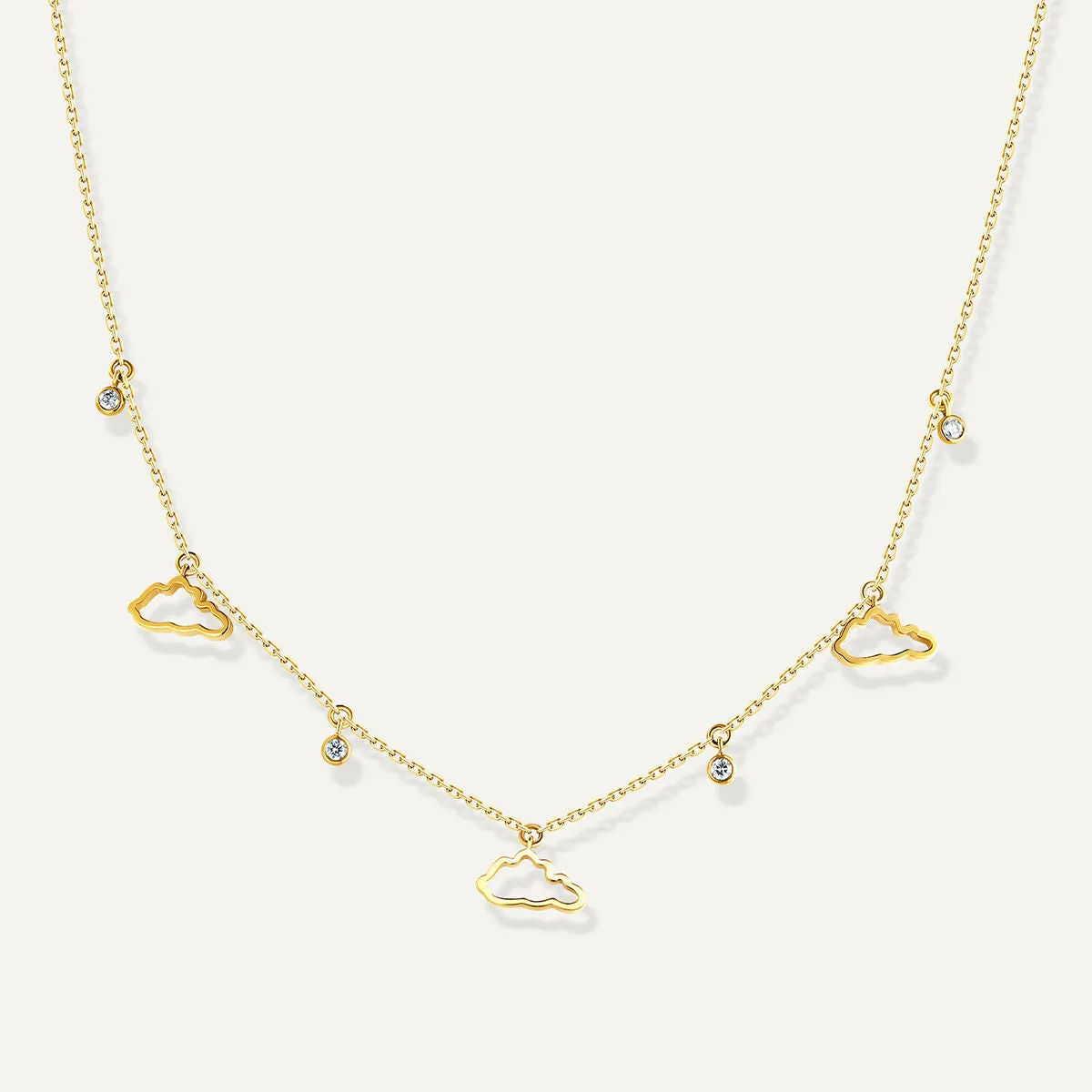 Allusia Love Three 18K Gold Necklace w. Diamonds