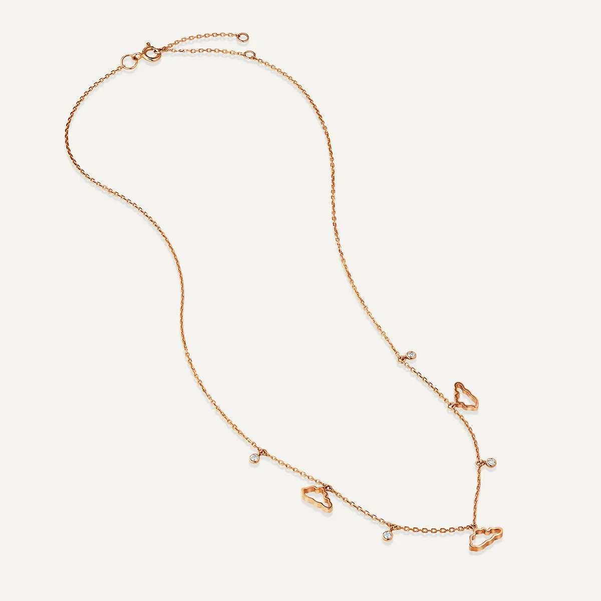 Allusia Love Three 18K Rosegold Necklace w. Diamonds