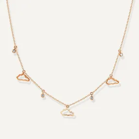 Allusia Love Three 18K Rosegold Necklace w. Diamonds