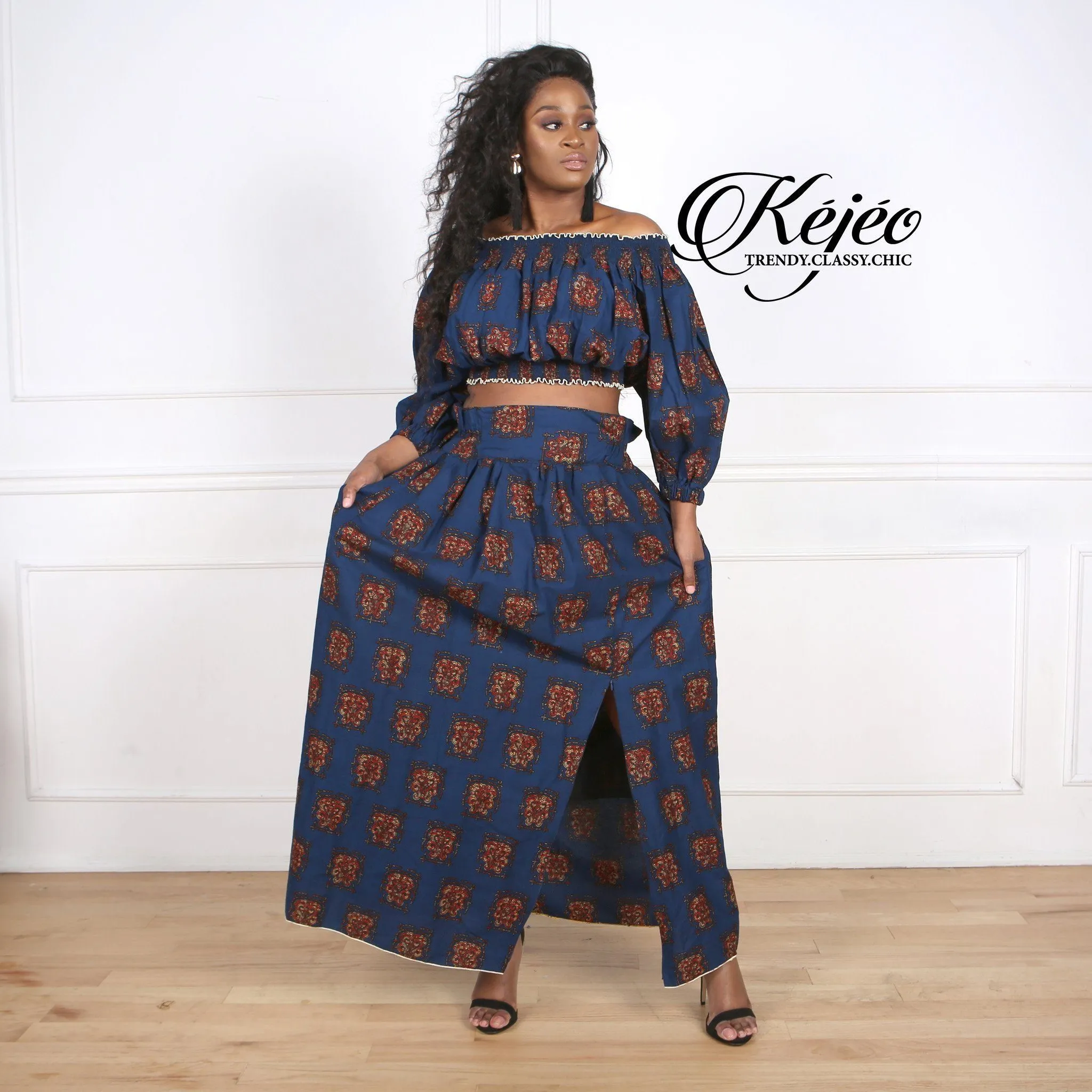 ASANA African Print Maxi Skirt