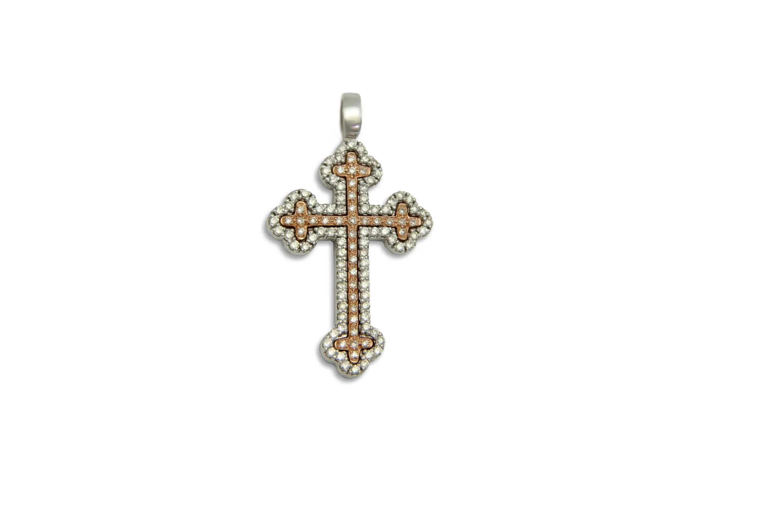 Asteri Iroas Staff Diamond Gold Orthodox Cross