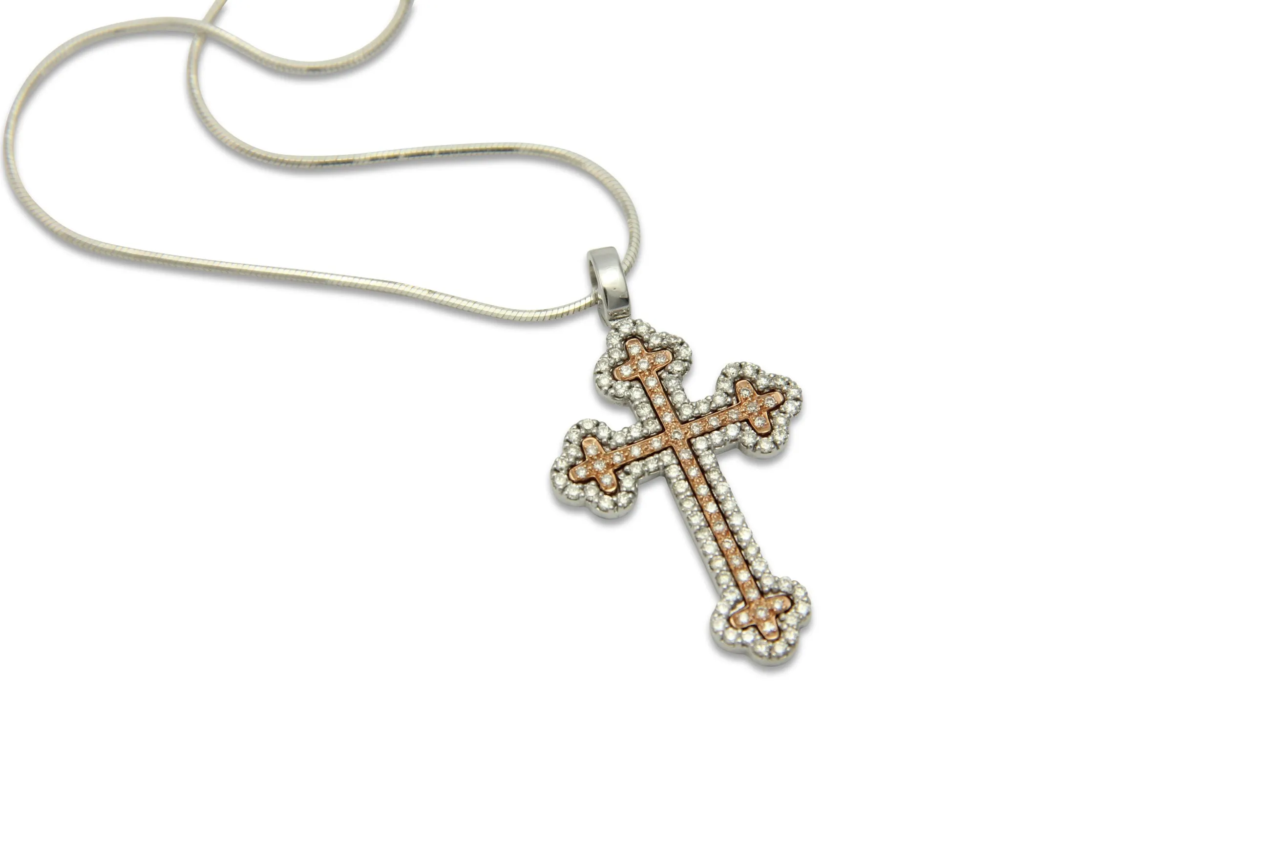 Asteri Iroas Staff Diamond Gold Orthodox Cross