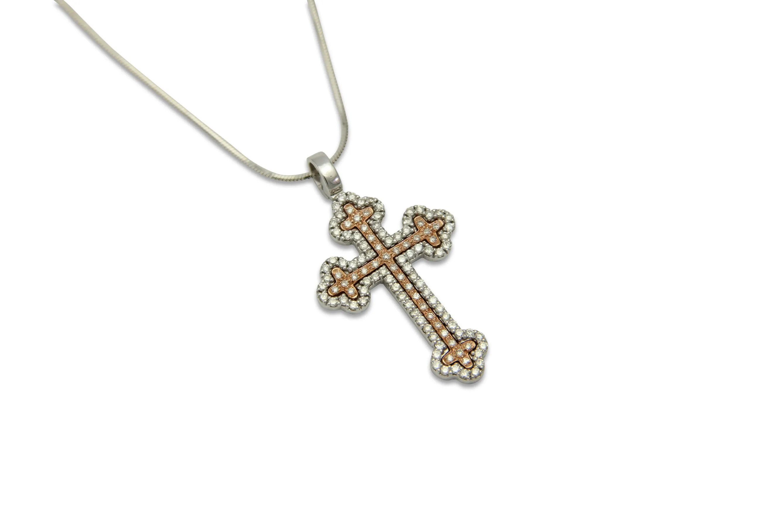 Asteri Iroas Staff Diamond Gold Orthodox Cross