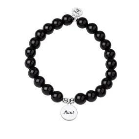 Aunt | Stone Beaded Charm Bracelet | Onyx