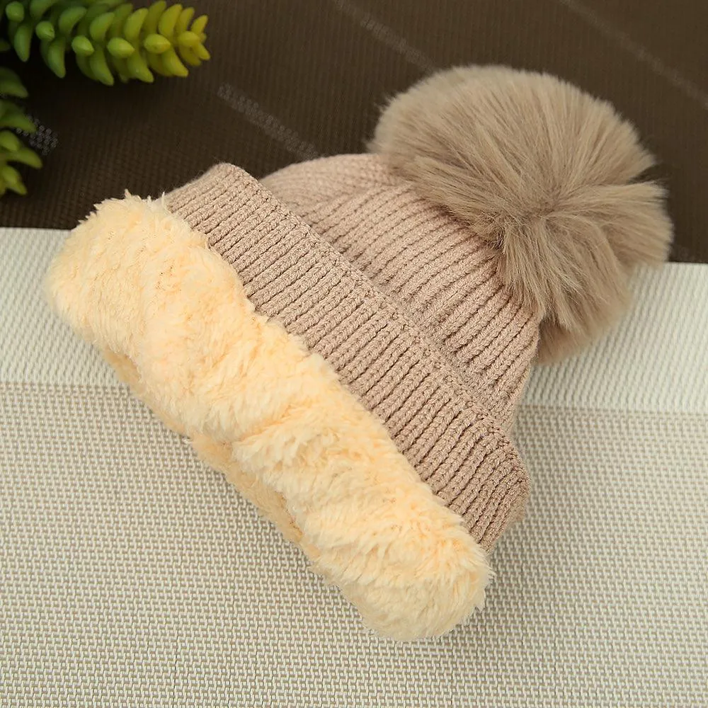 Baby Fur Lined Soft Premium Quality "Look" Knitted Stretch Caps