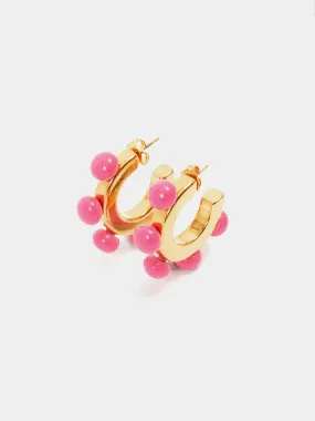 Ball Hoop Earring | Pink