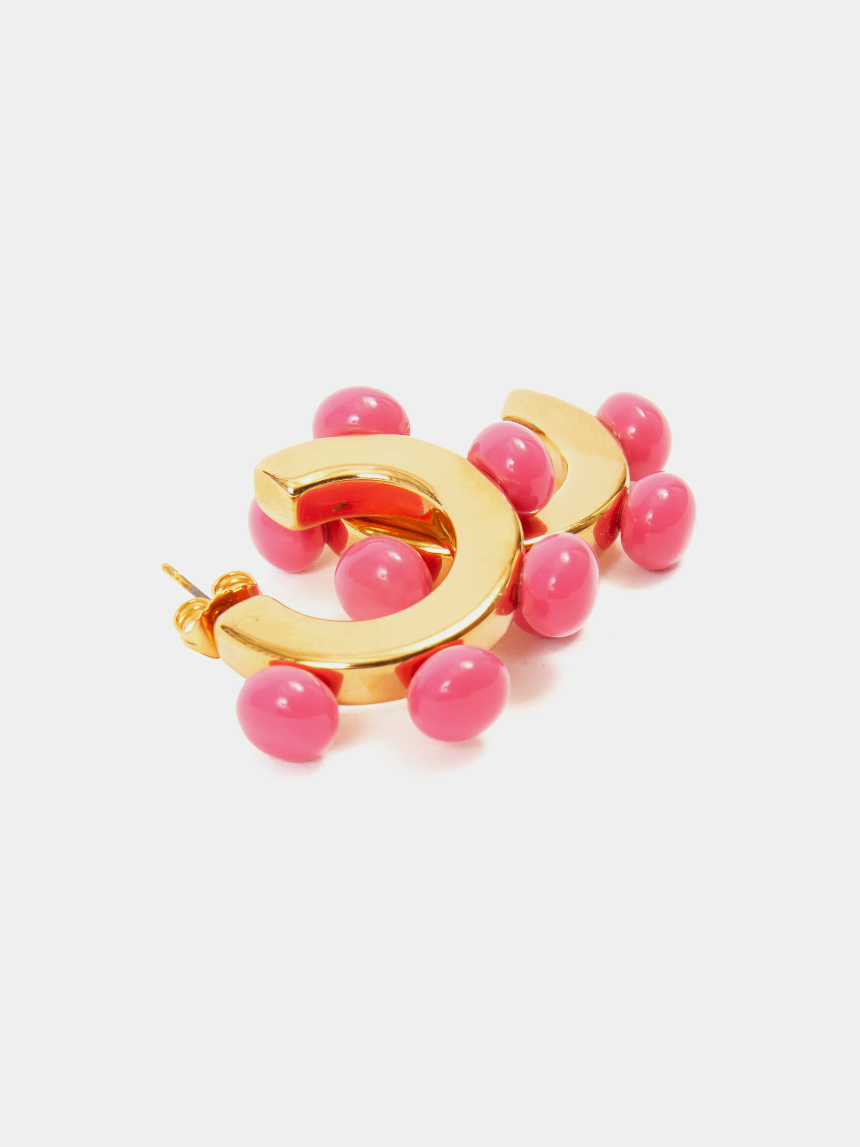 Ball Hoop Earring | Pink