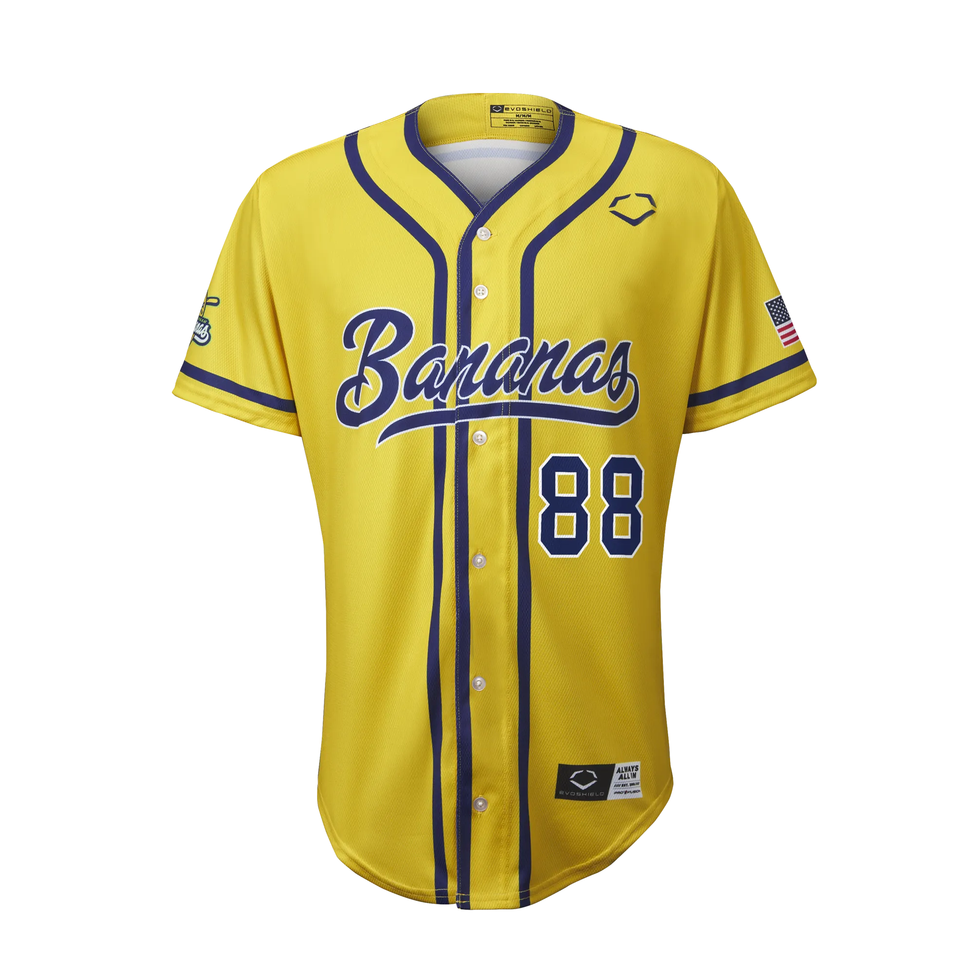 Bananas Noah Niznik #88 EvoShield Jersey - Yellow