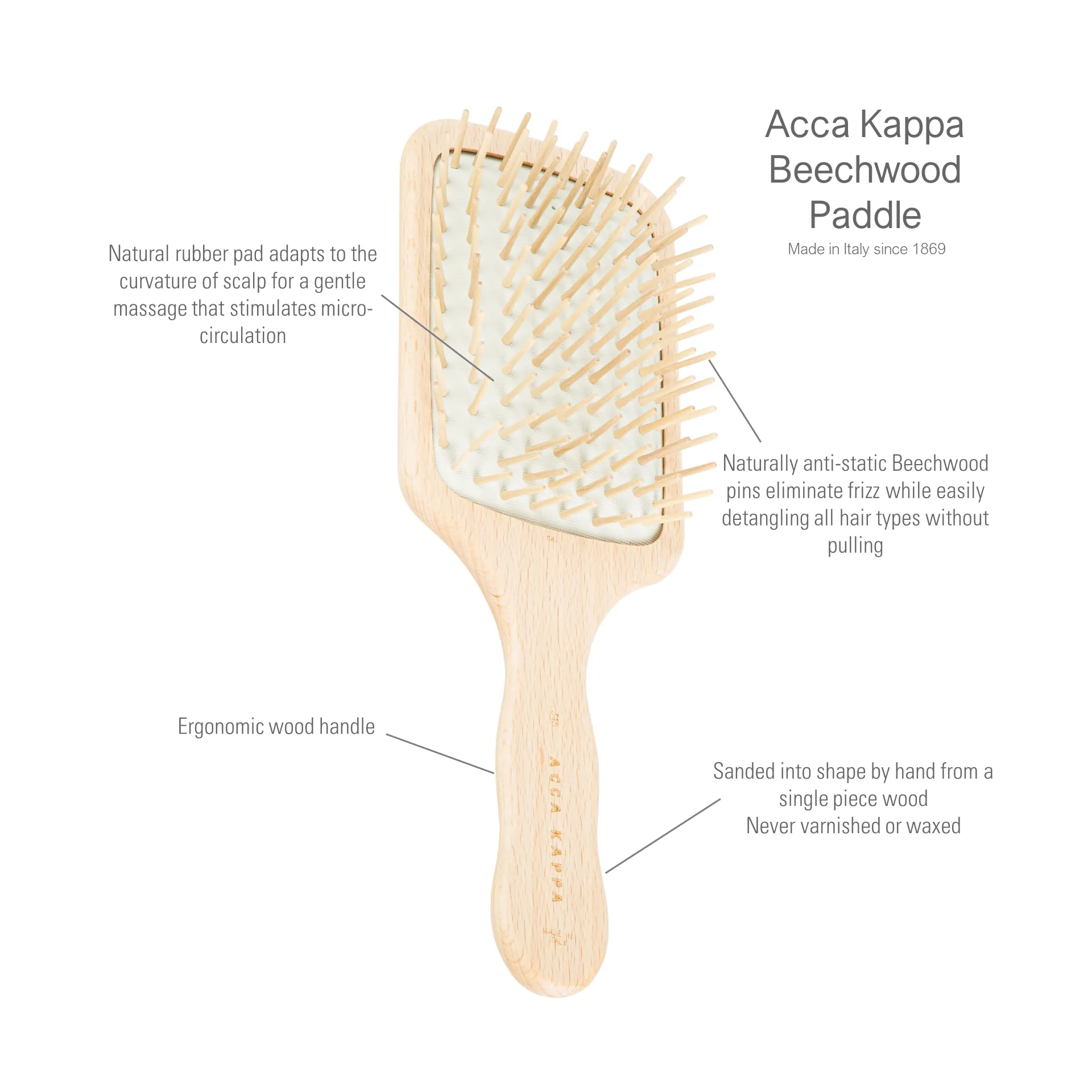 Beechwood Paddle Brush - 9.6