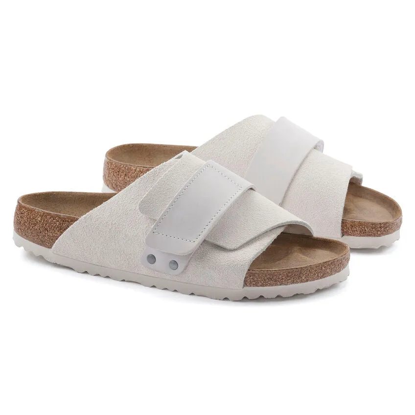 BIRKENSTOCK Women's Kyoto Nubuck/Suede Leather (Antique White - Narrow Fit)