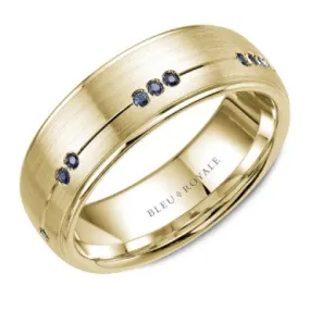 Blue Sapphire & 14K Gold Band