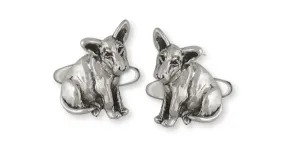 Bull Terrier Cufflinks Handmade Sterling Silver Dog Jewelry BU7-CL