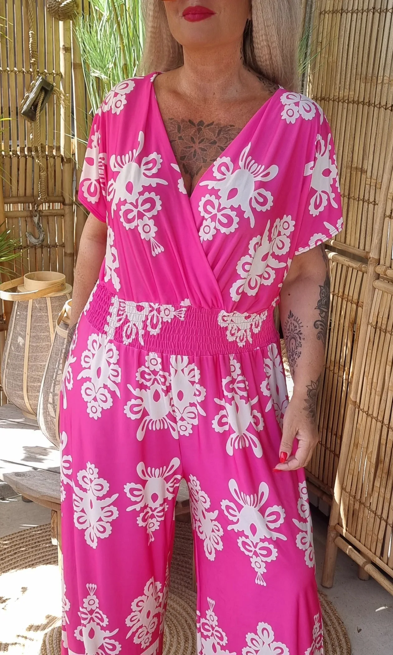 Cally Printed Jumpsuit Pink