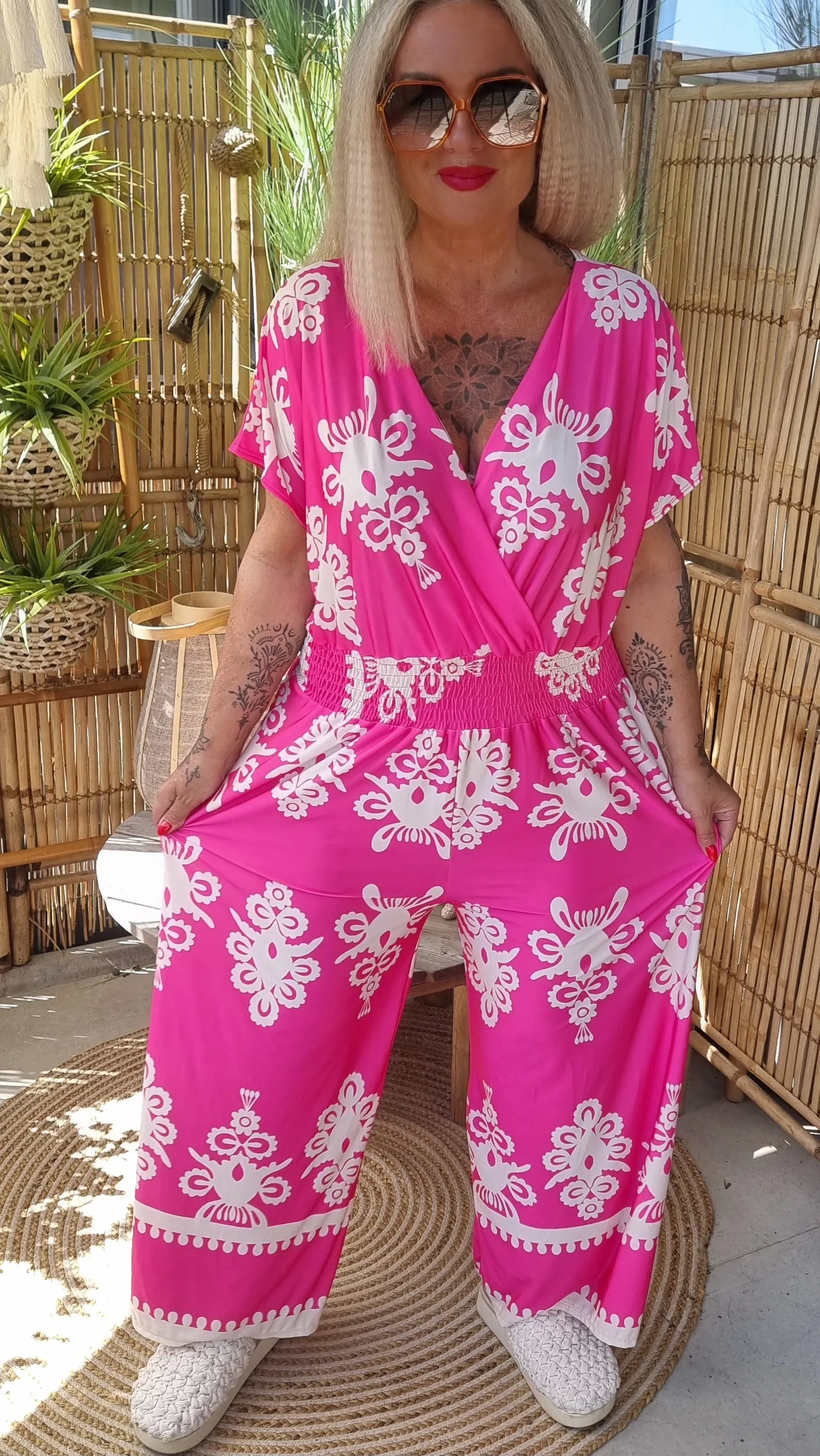 Cally Printed Jumpsuit Pink