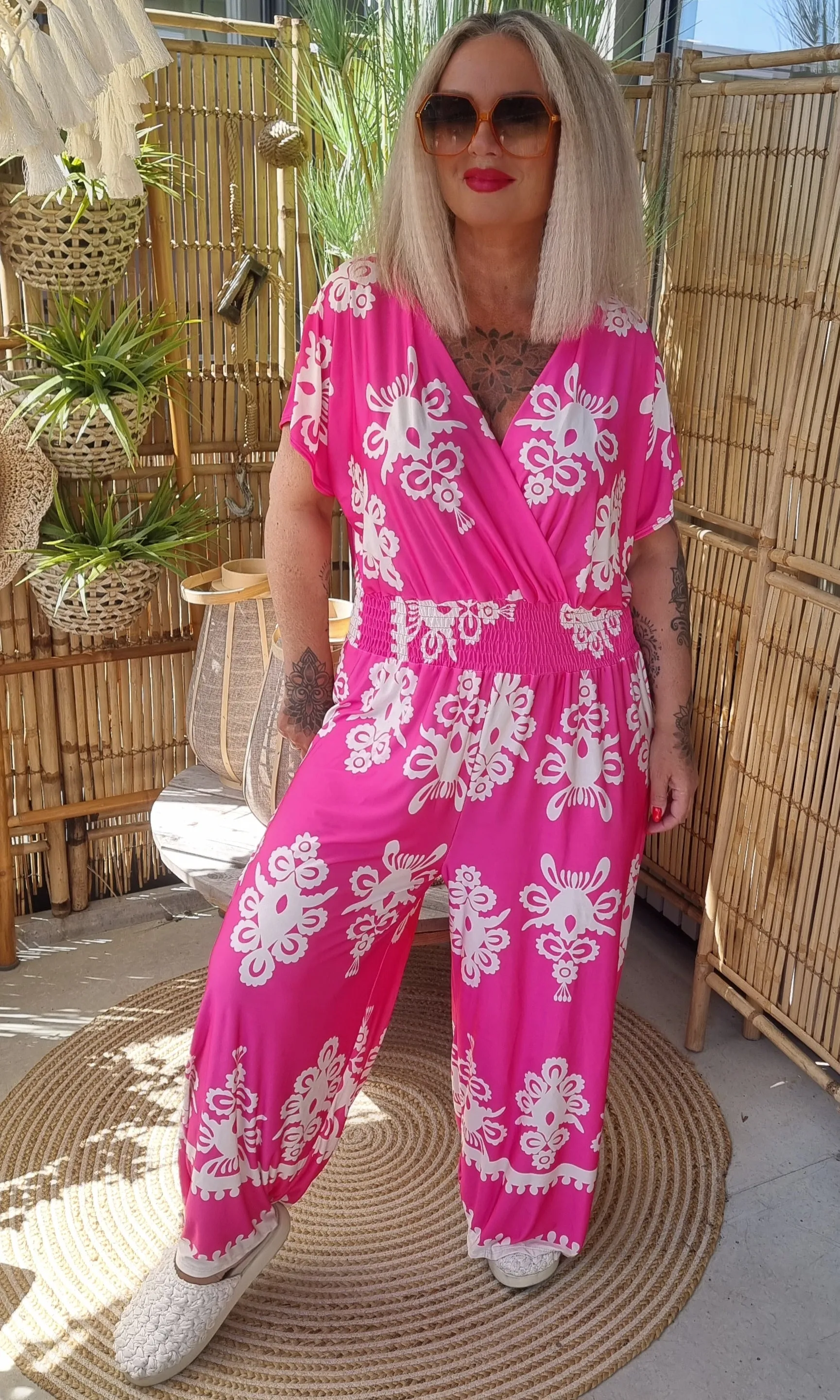 Cally Printed Jumpsuit Pink