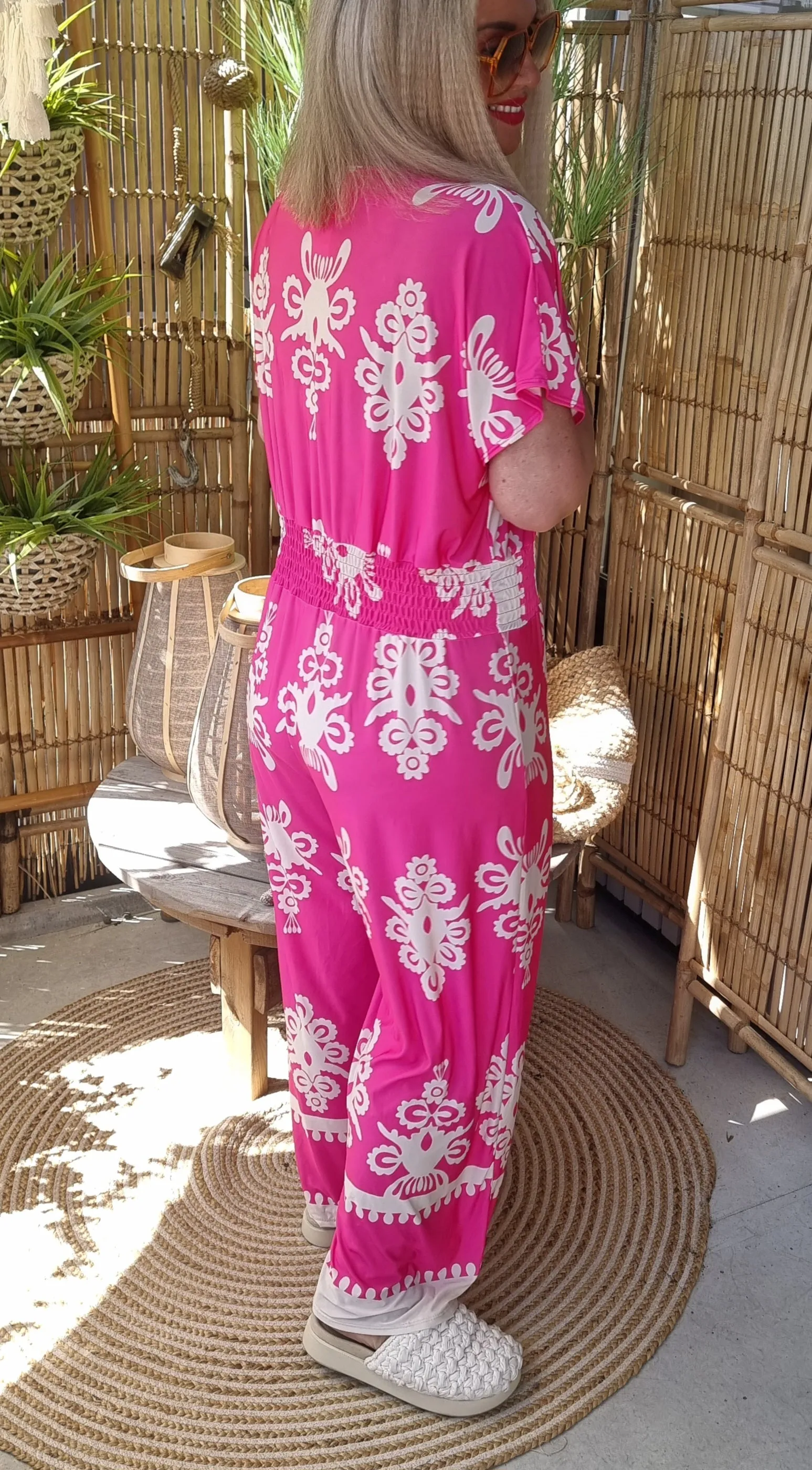 Cally Printed Jumpsuit Pink