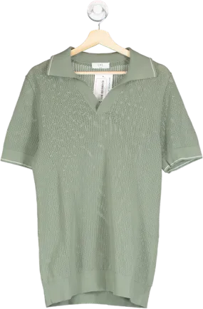 Che Green Open Knit Polo Shirt UK M