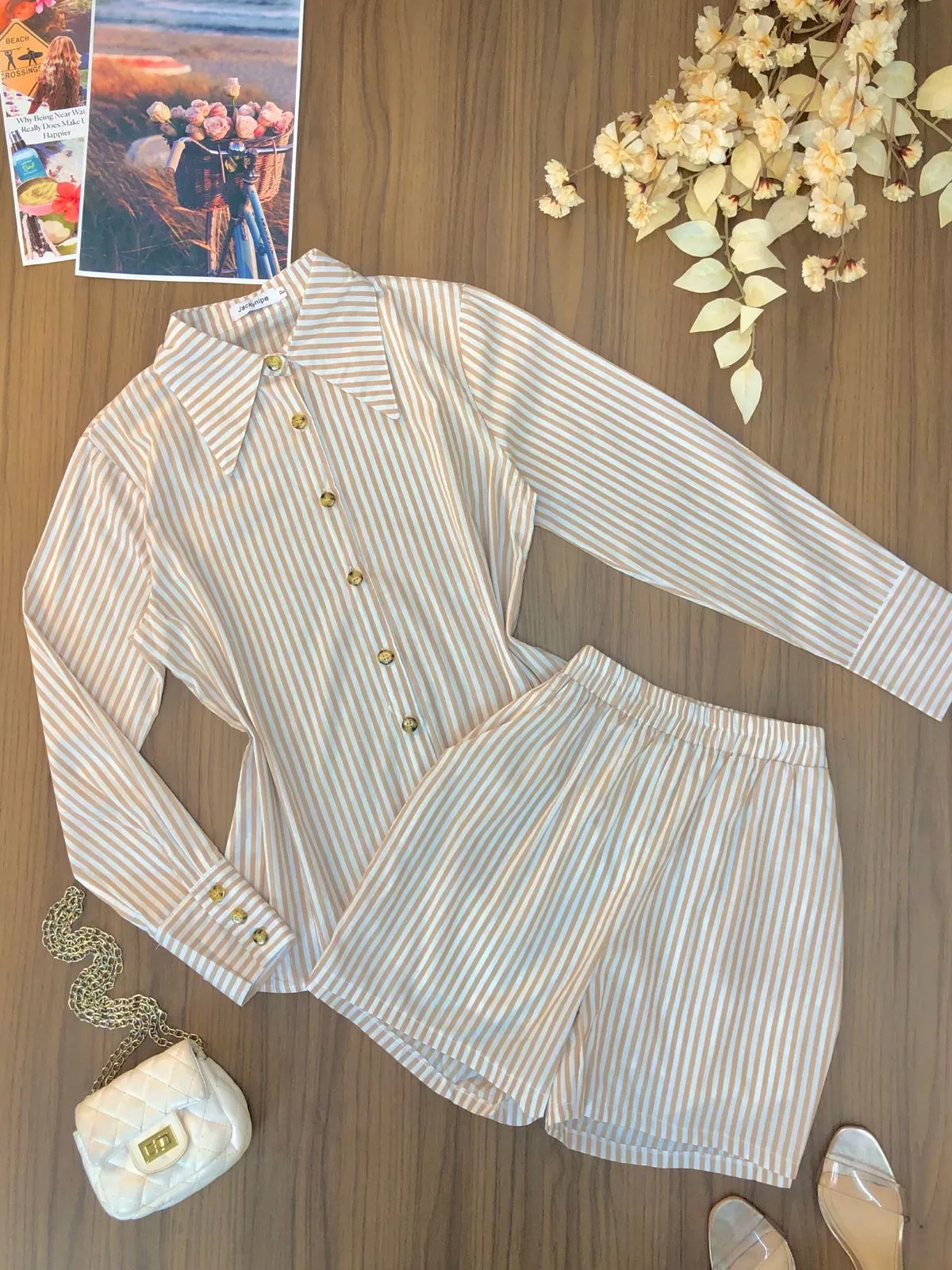 Conjunto Camisa e Short Listrado 0816 (5J)