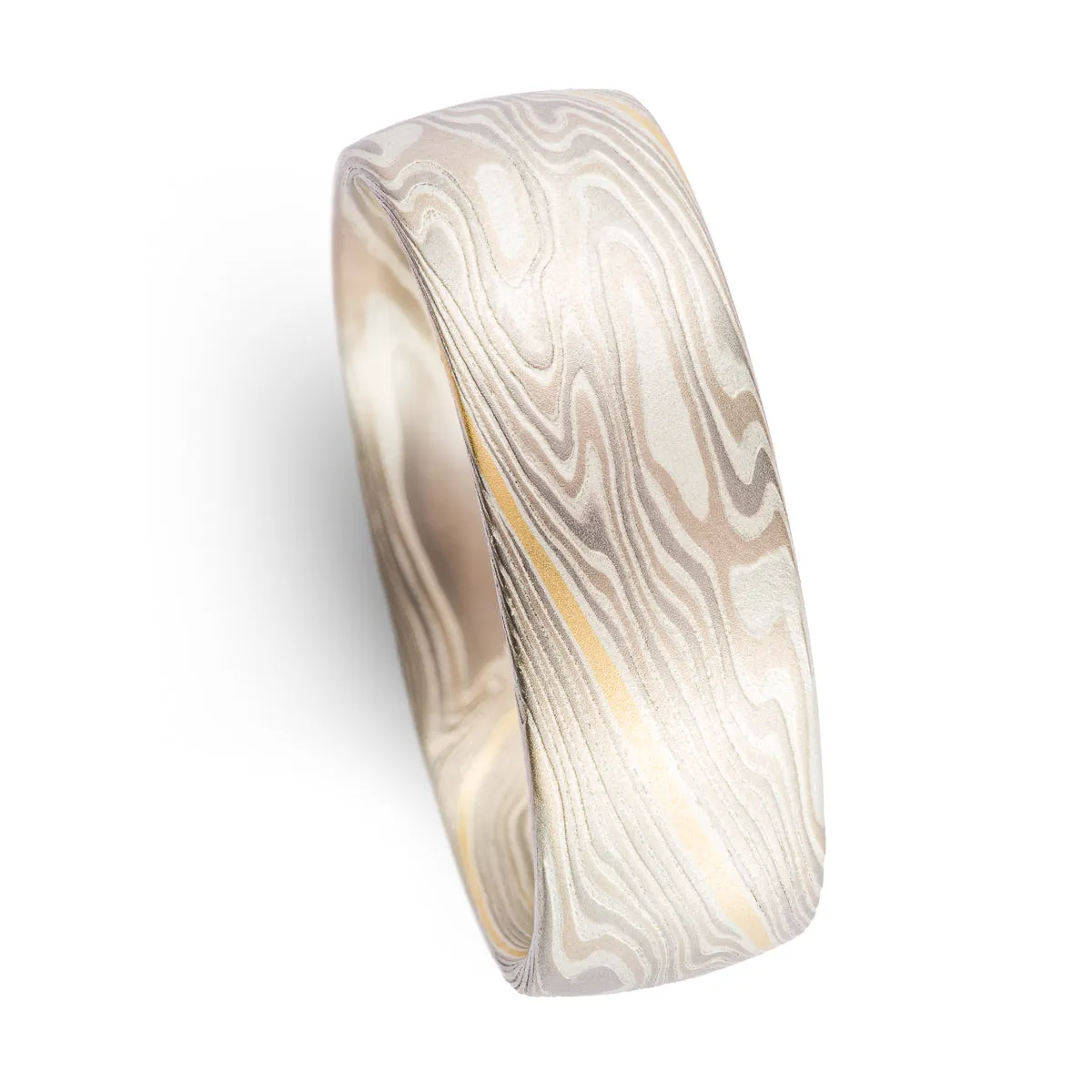 Contemporary Twist Pattern Ring with 18kt Gold Stratum