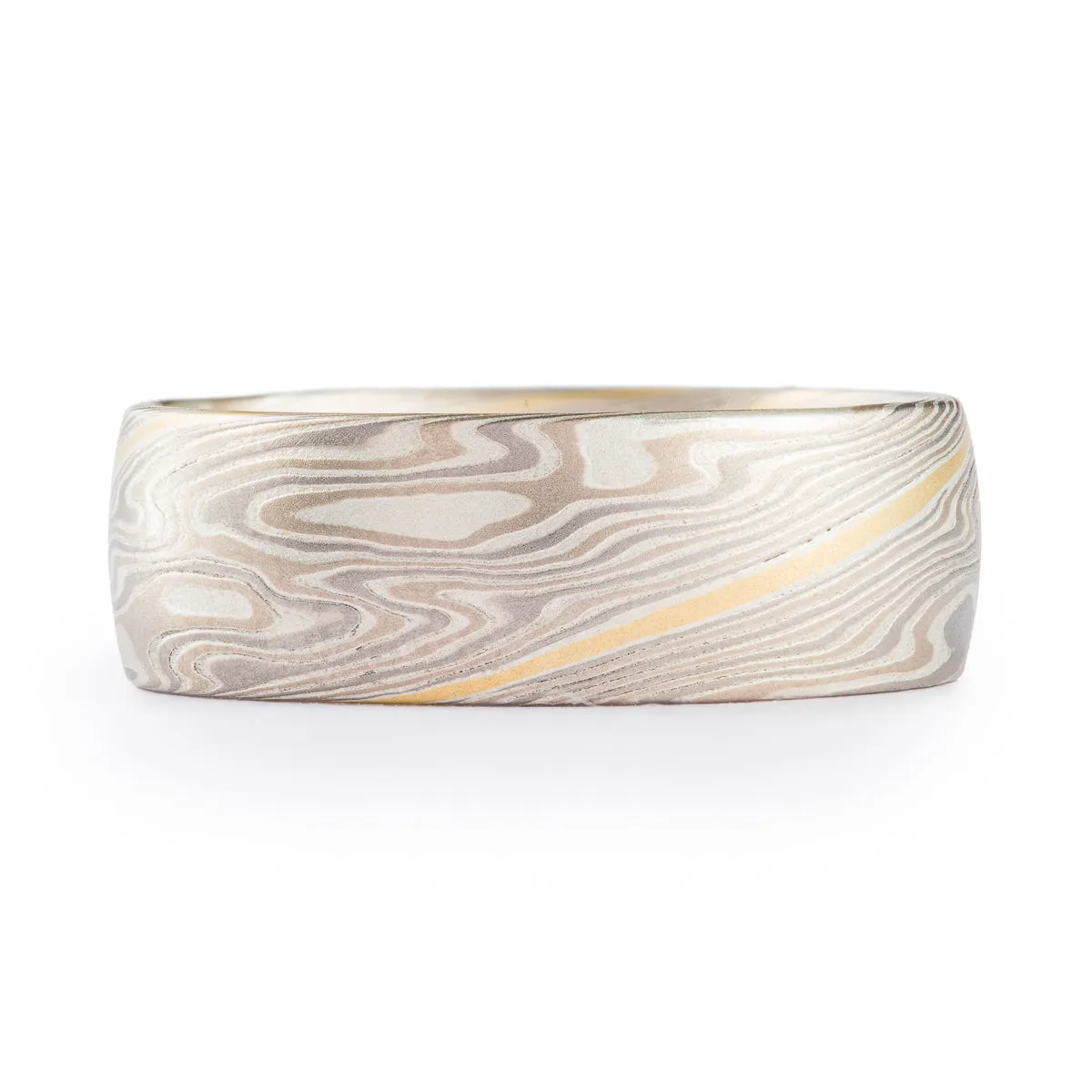 Contemporary Twist Pattern Ring with 18kt Gold Stratum