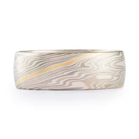 Contemporary Twist Pattern Ring with 18kt Gold Stratum