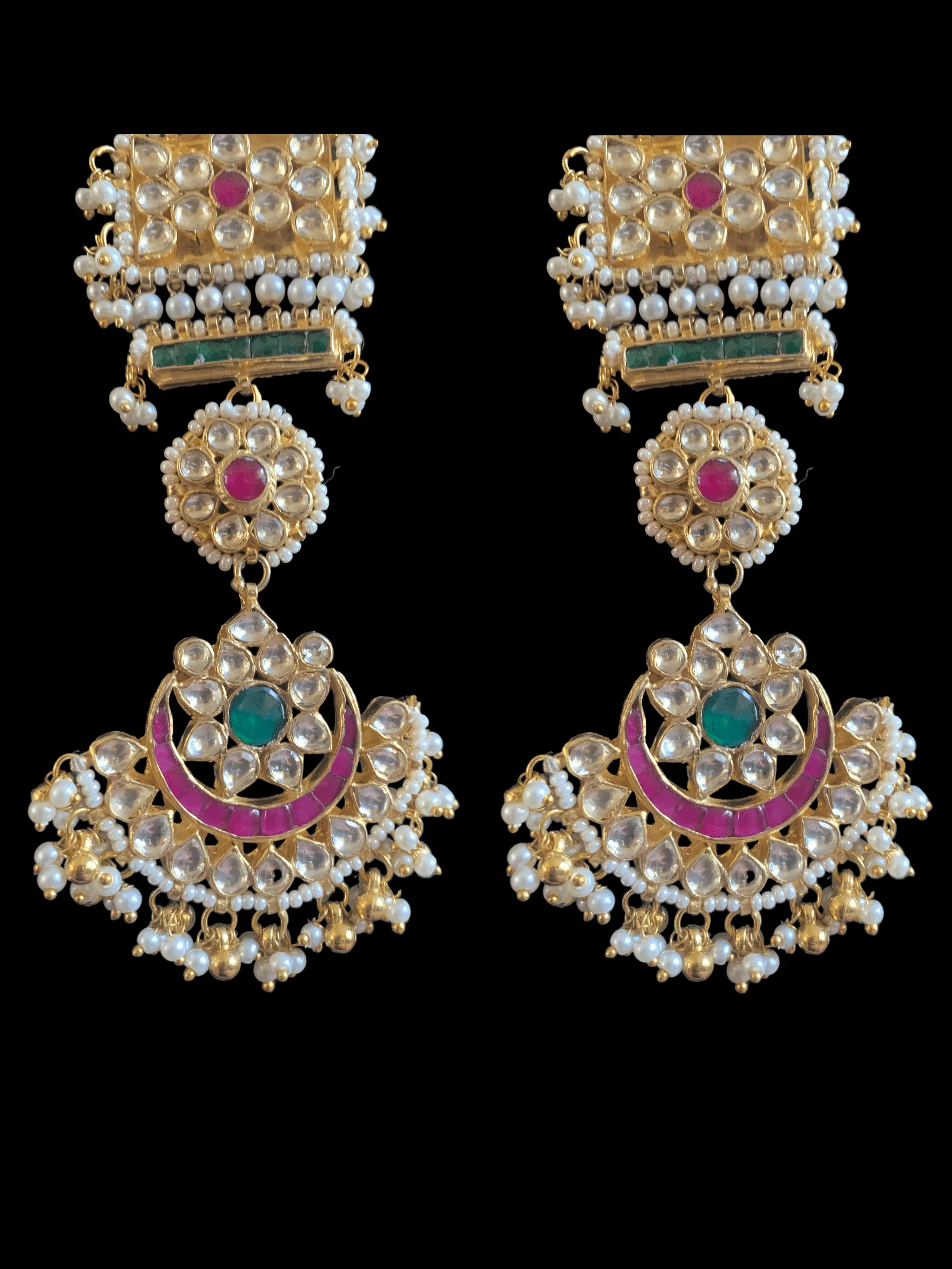 DER187 Jovita pachi Kundan earrings ( READY TO SHIP)