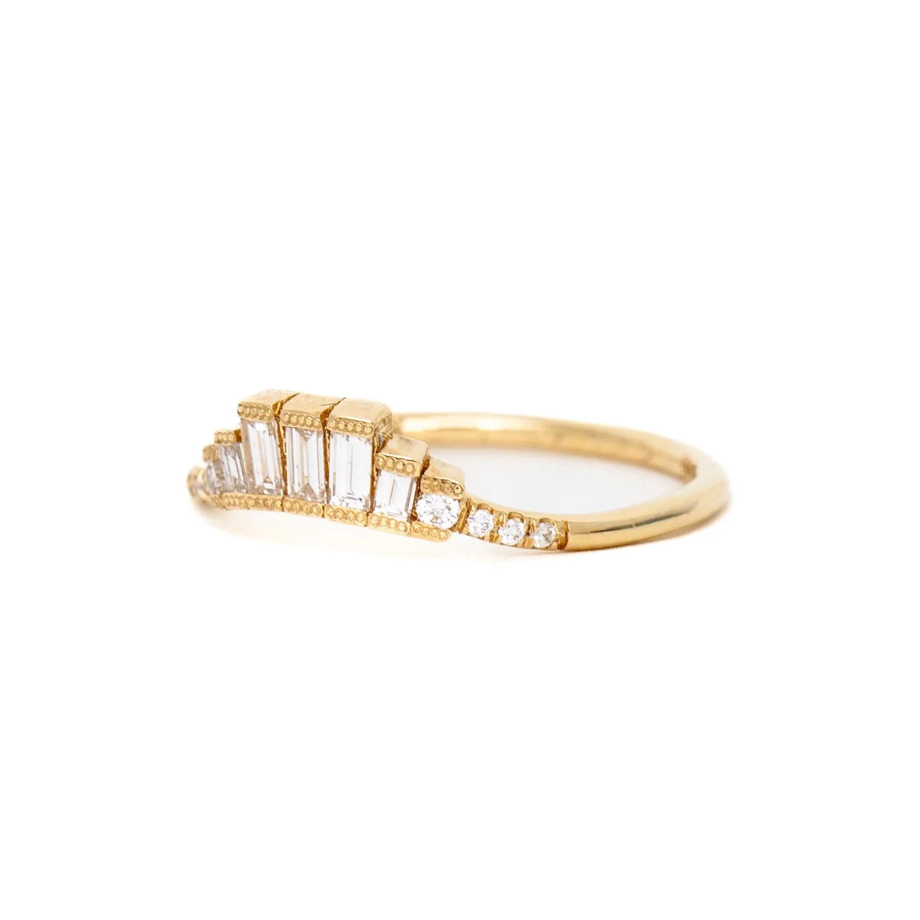 Diamond Baguette Crown Arch Band