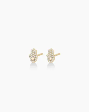 Diamond Hamsa Studs