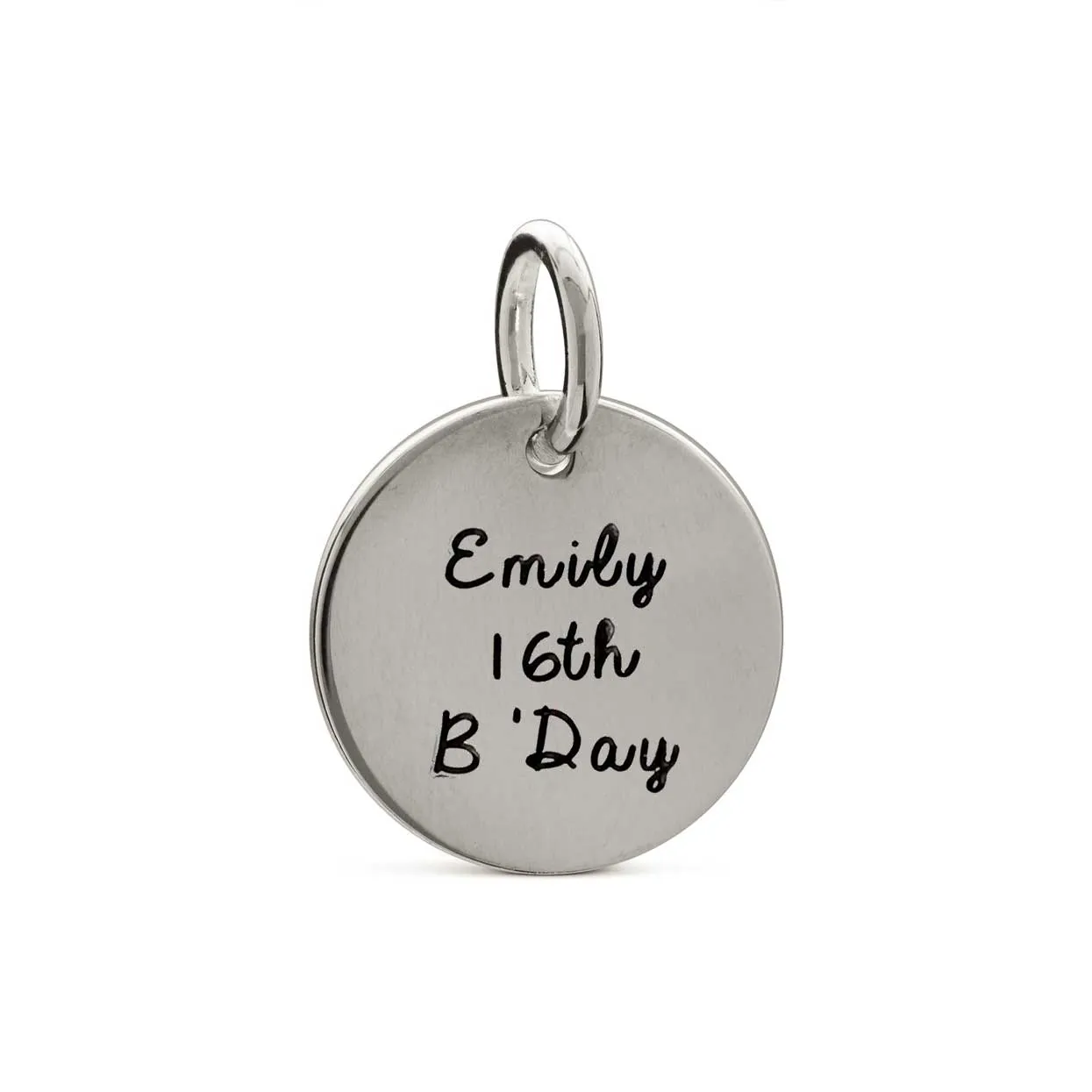 Disc Tag Personalised Silver Charm