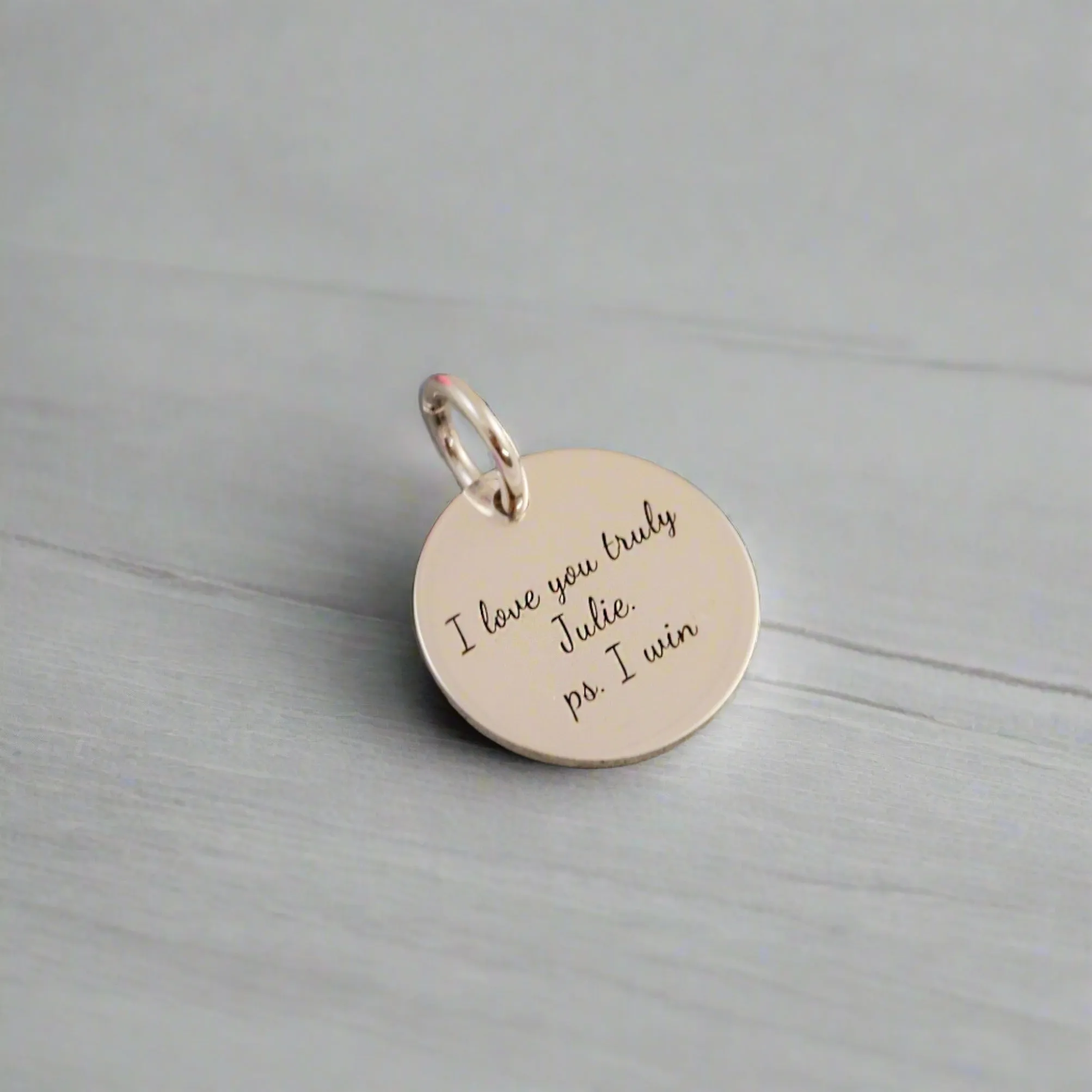 Disc Tag Personalised Silver Charm