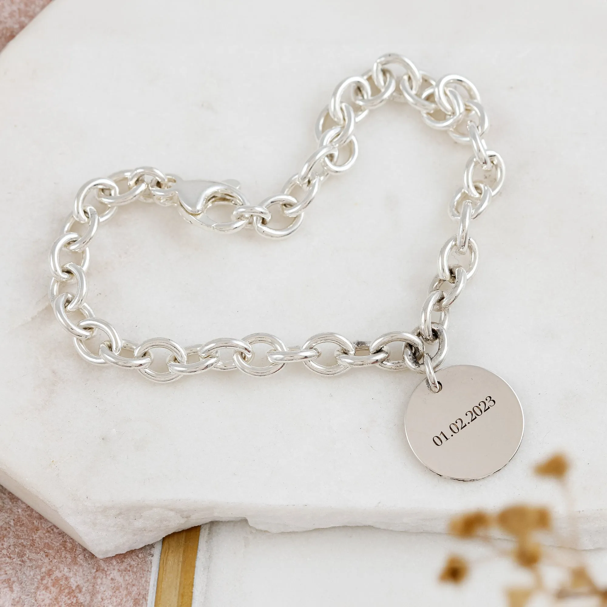 Disc Tag Personalised Silver Charm