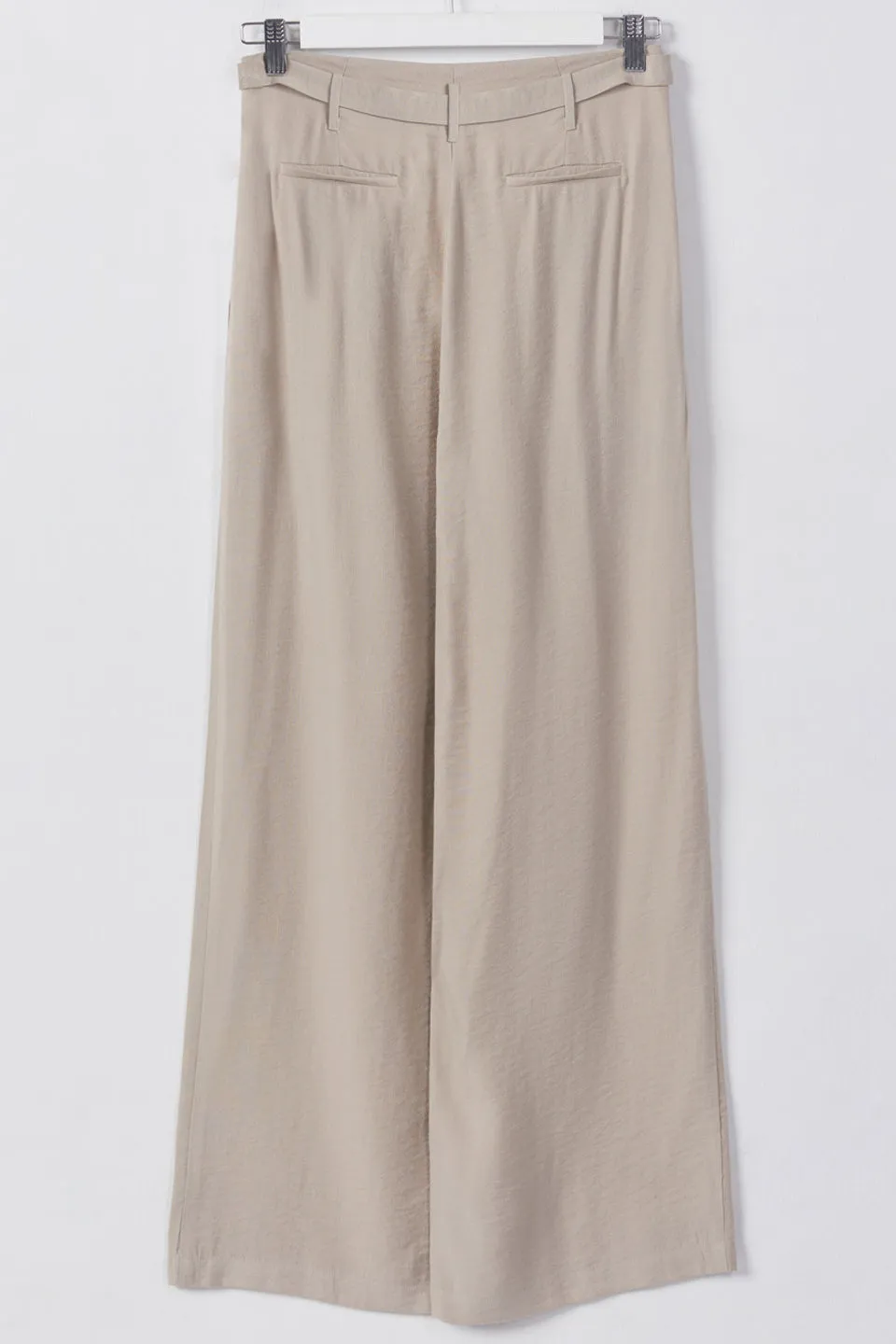 Divine Oat Wide Leg Pleat Front Drapey Pant