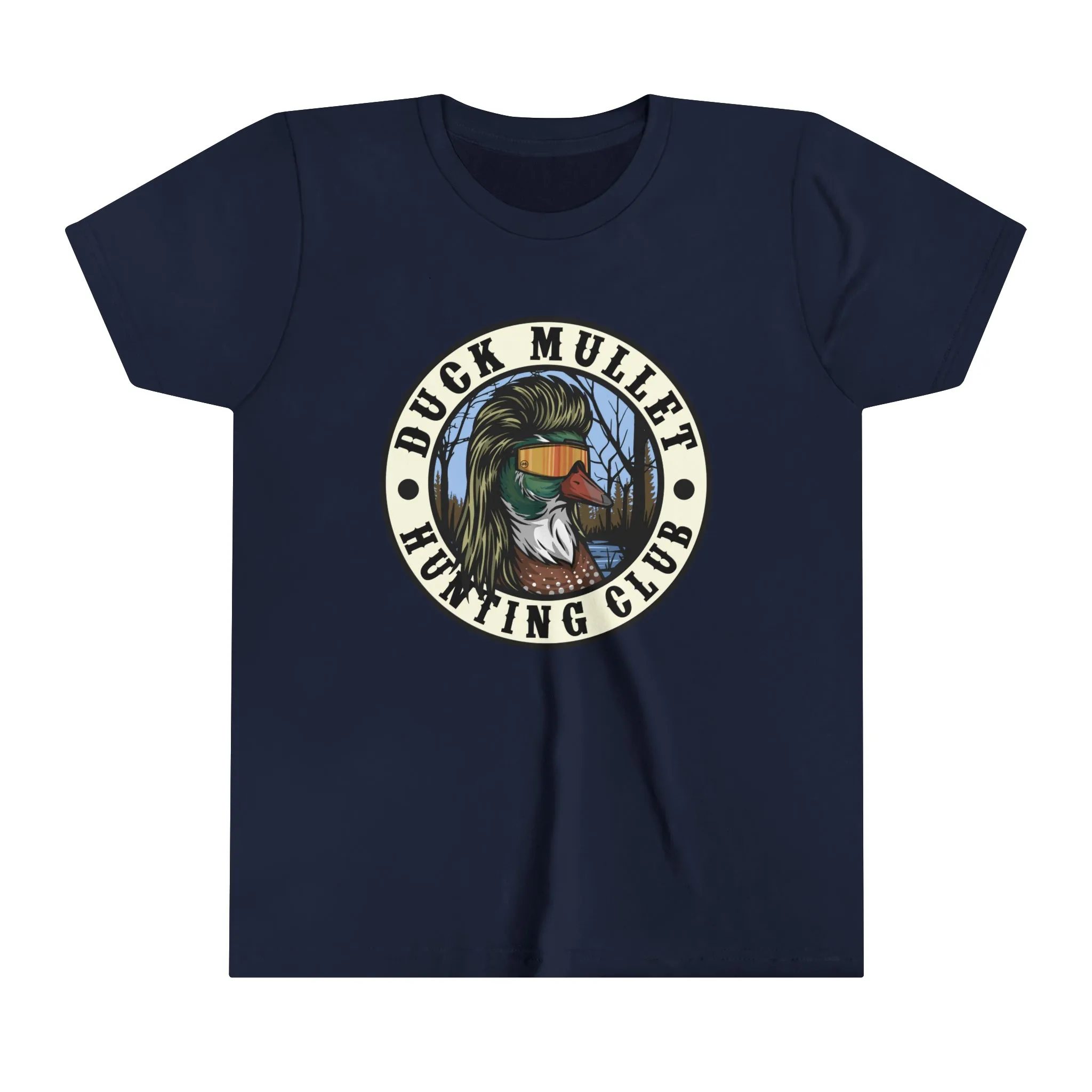 Duck Mullet Hunting Team Badge Youth Tee