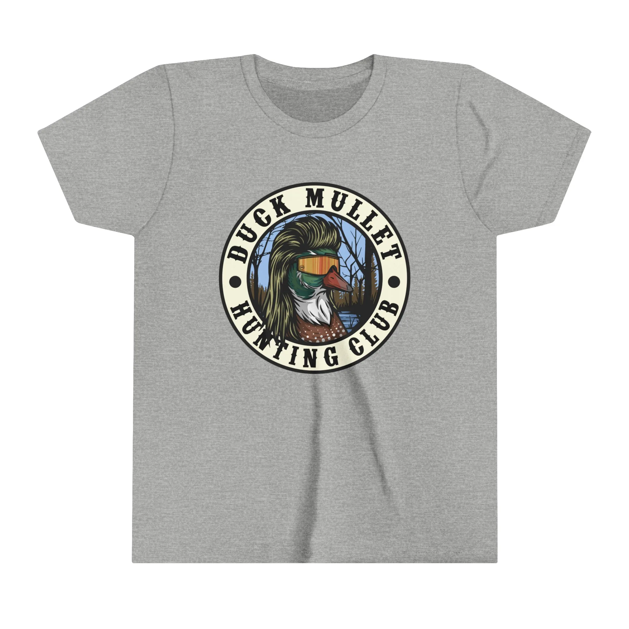 Duck Mullet Hunting Team Badge Youth Tee