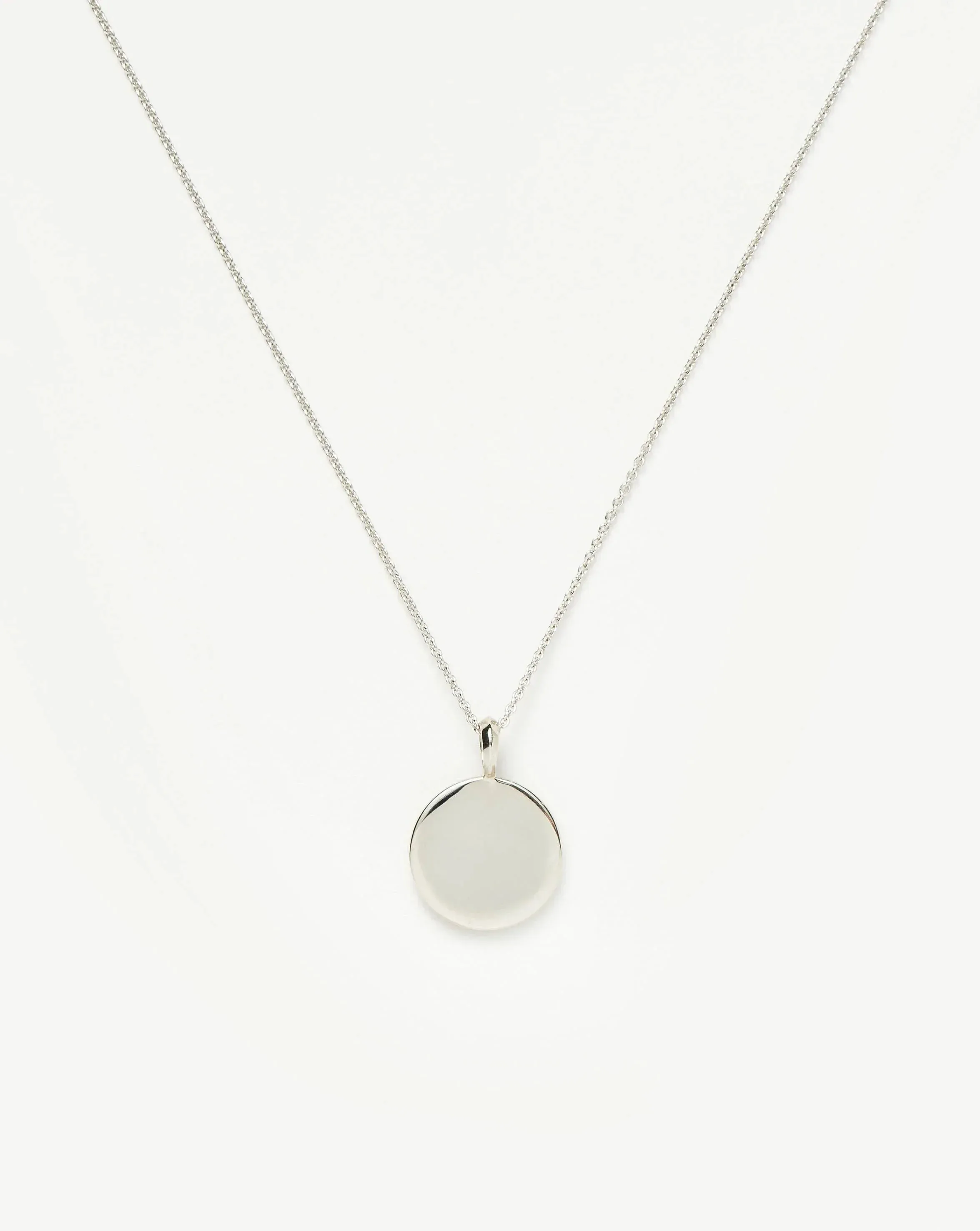 Engravable Round Necklace | Sterling Silver