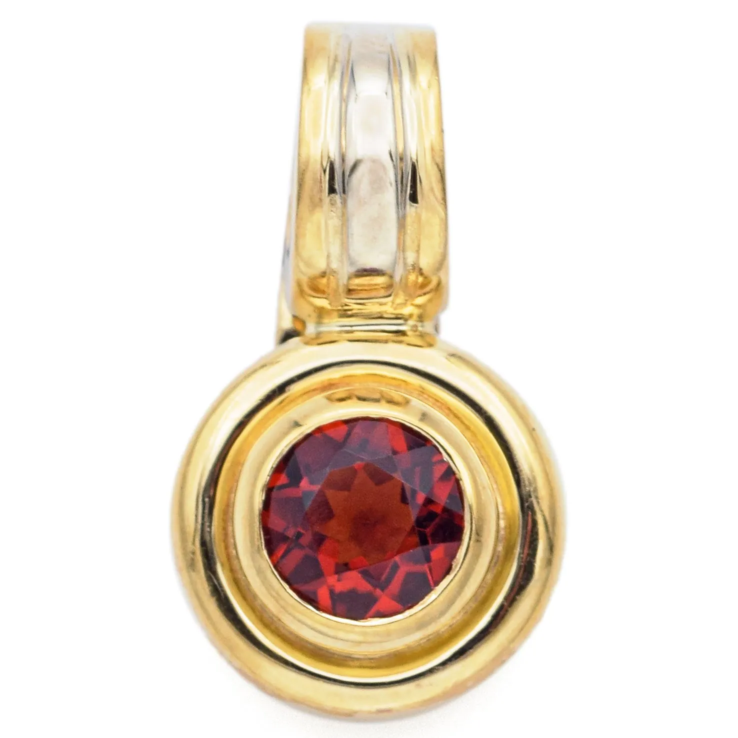 Estate Reddish Orange Spinel 18K Yellow Gold Enhancer Pendant